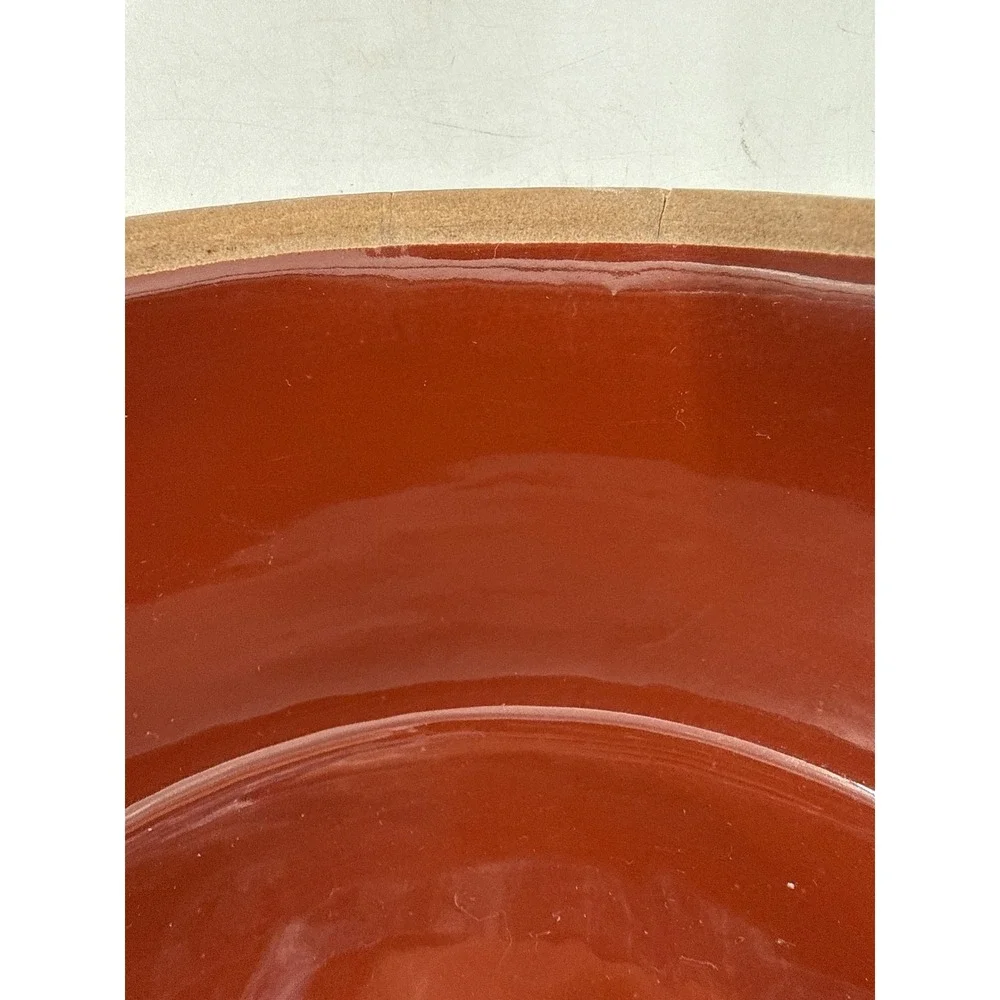 Vintage Fruit Tree Stoneware Casserole Dish with Yellow‎ Lid and Side Handles